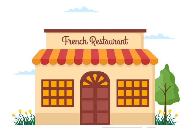 French Restaurant  Illustration