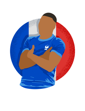 French soccer player celebrating Illustration