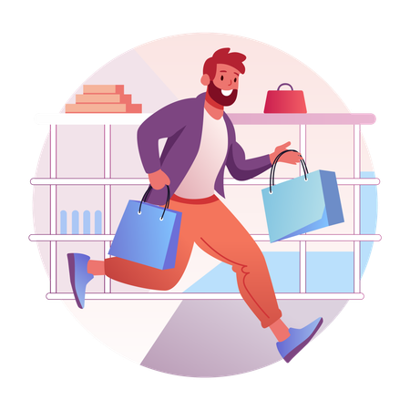 Shopping Frenzy corre para aprovechar las ofertas de compras  Illustration