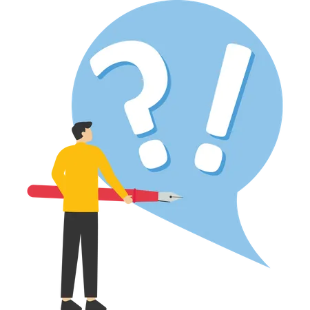 Frequently Asked Questions Concept People Character Standing Near Exclamation Mark And Question Mark Men Ask Questions And Receive Answers Flat Cartoon Vector Icon And Illustration Set Illustration