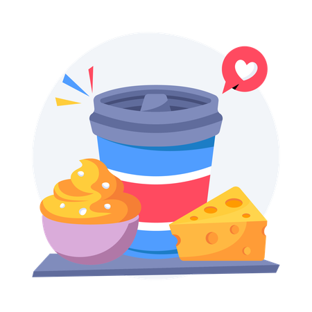 Fresh Dairy Products  Illustration