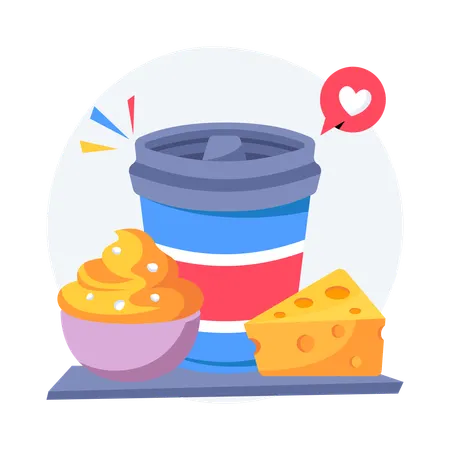 Fresh Dairy Products  Illustration
