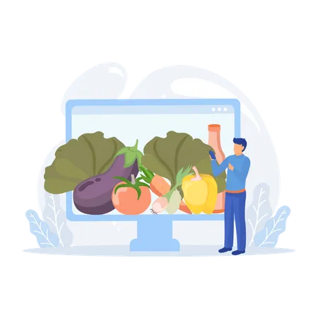 Fresh Organic Vegetables  Illustration