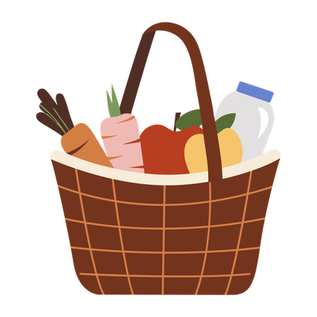 Fresh picnic basket  Illustration