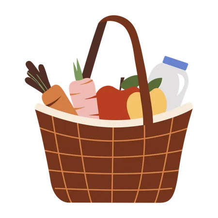 Fresh picnic basket  Illustration