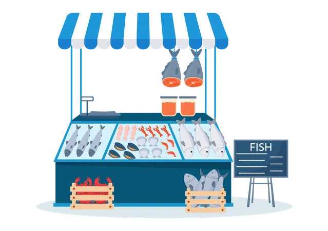 Fresh Seafood  Illustration