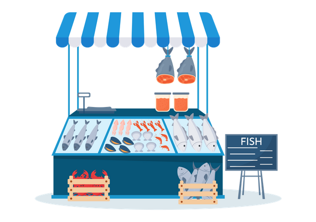 Fresh Seafood  Illustration