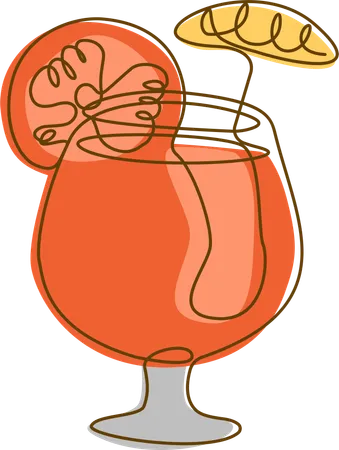 Fresh Tomato Juice In Glass With Straw  Illustration