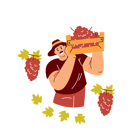 Fröhliche Weinlese  Illustration