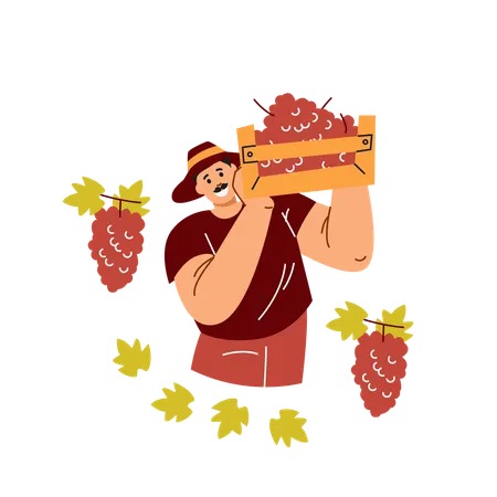 Fröhliche Weinlese  Illustration
