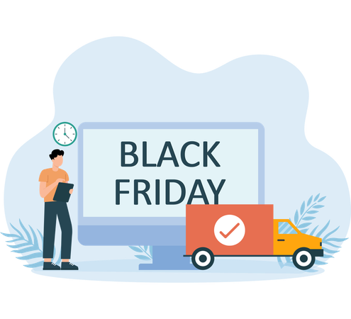 Friday Sale delivery to customer  Illustration