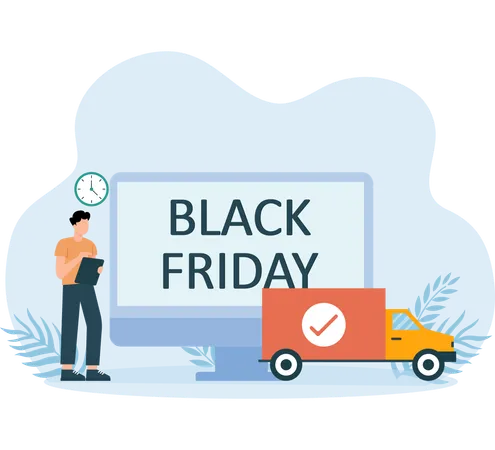 Friday Sale delivery to customer  Illustration