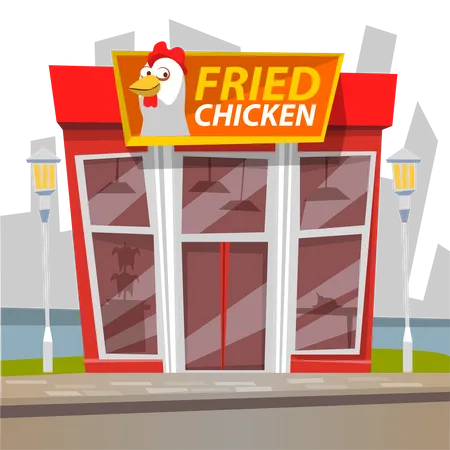 Fried chicken shop  Illustration