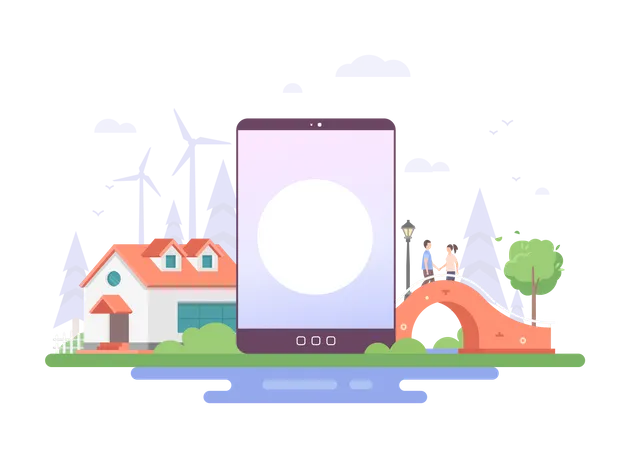 Friedliche Landschaft  Illustration