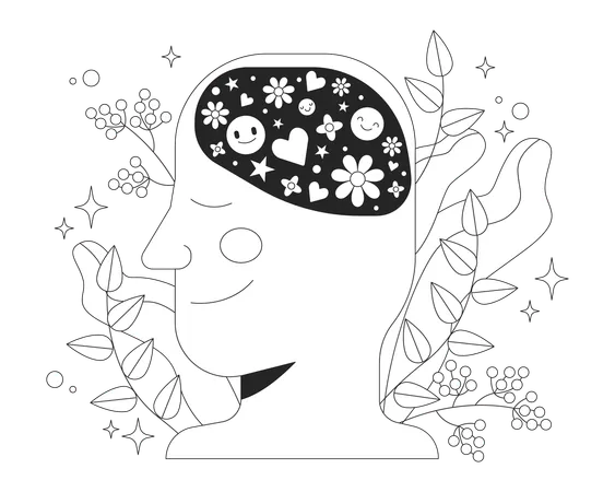 Friedlicher Geist mit positiven Gedanken  Illustration