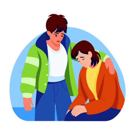 Friend comforting other friend  Illustration