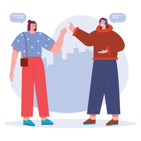 Friend conversation each other  Illustration