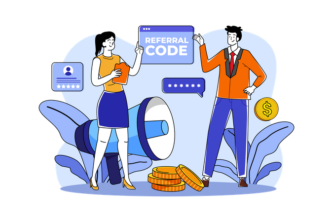 Friend Refer A Referral Code  Illustration