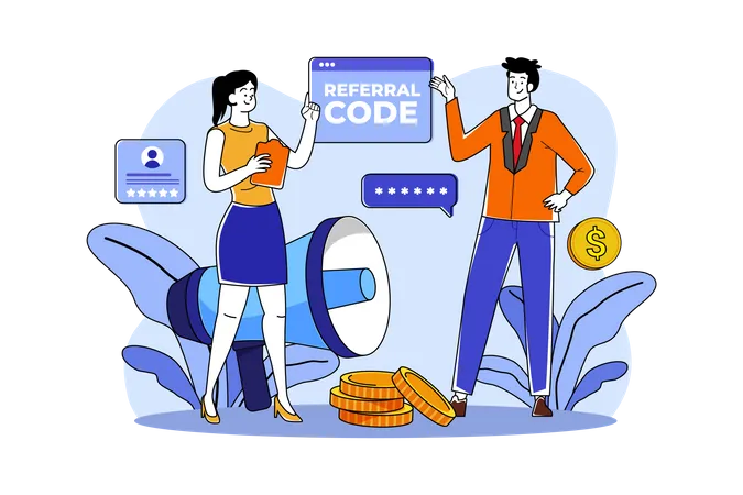 Friend Refer A Referral Code  Illustration