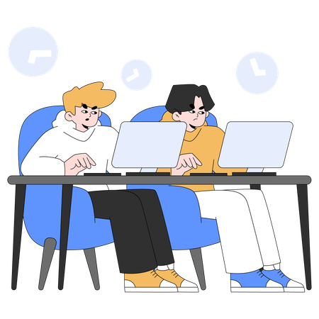Friend Work Together  Illustration