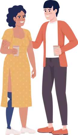 Friendly Communication Semi Flat Color Vector Characters Editable Figures Full Body People On White Interaction Simple Cartoon Style Illustration For Web Graphic Design And Animation Illustration