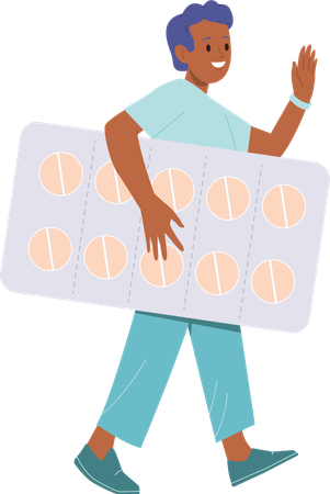 Friendly doctor holding tablet  Illustration