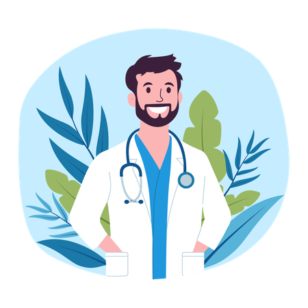 Friendly Male Doctor Character  Illustration