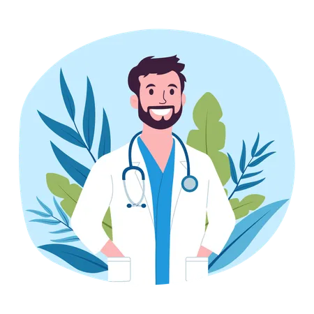 Friendly Male Doctor Character  Illustration