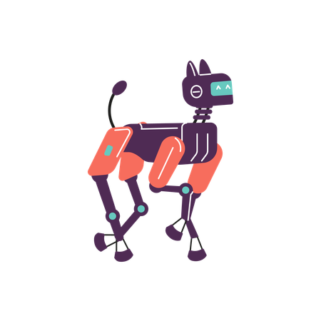 Friendly pet robot dog  Illustration