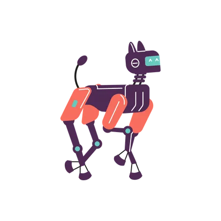 Friendly pet robot dog  Illustration