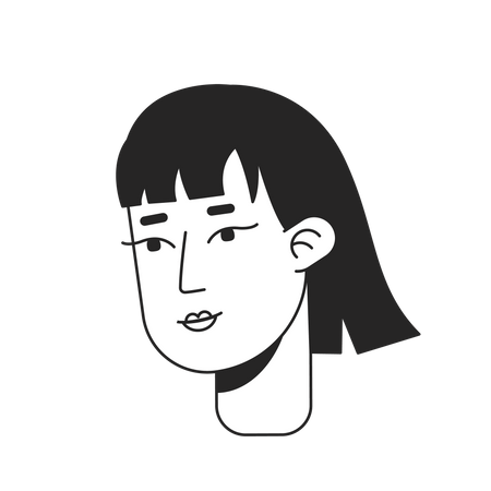 Friendly young woman with medium length haircut  Illustration