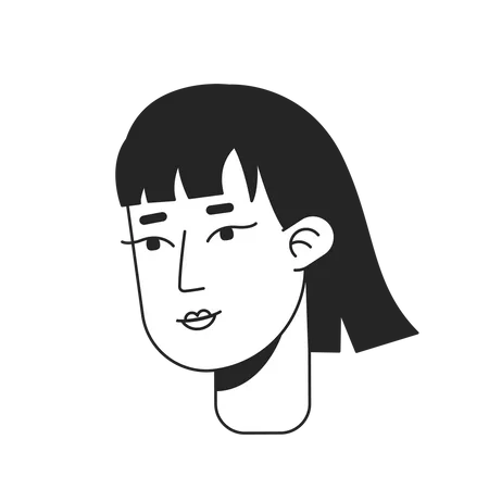 Friendly young woman with medium length haircut  Illustration