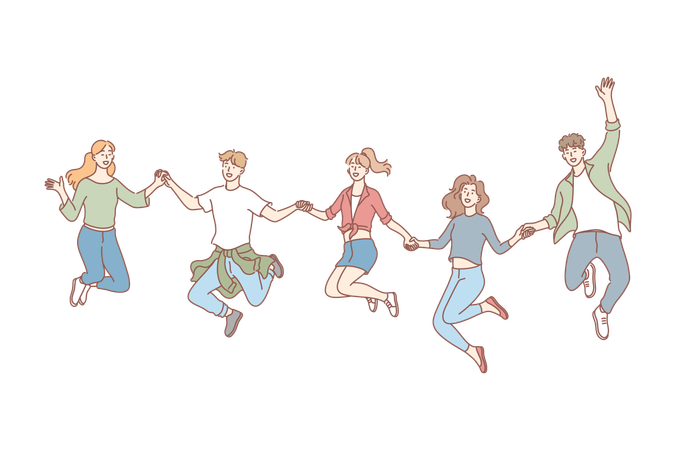 Friends are dancing  Illustration