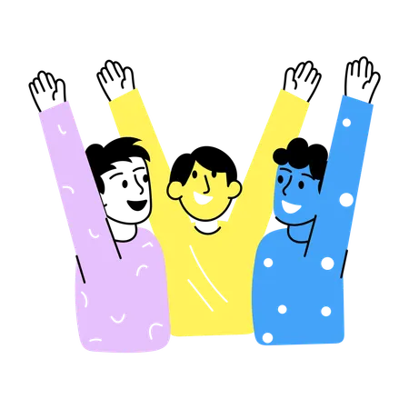 함께 축하하는 친구들  일러스트레이션