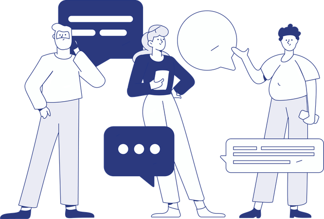 Friends chatting on messages  Illustration