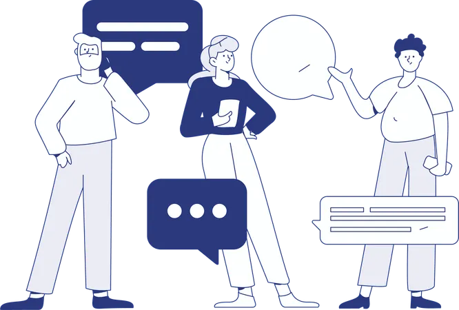 Friends chatting on messages  Illustration