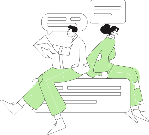 Friends chatting online  Illustration