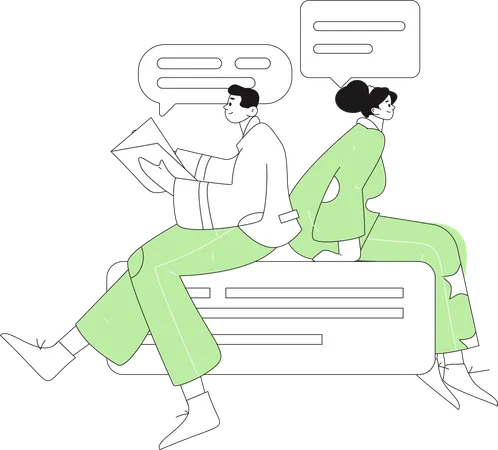 Friends chatting online  Illustration