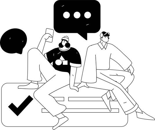 Friends chatting online  Illustration