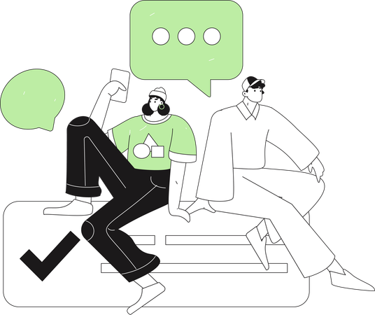 Friends chatting online  Illustration