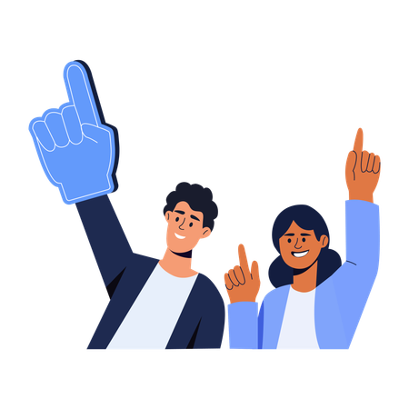 Friends cheering up together  Illustration