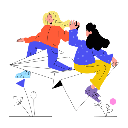 Friends Communicating  Illustration