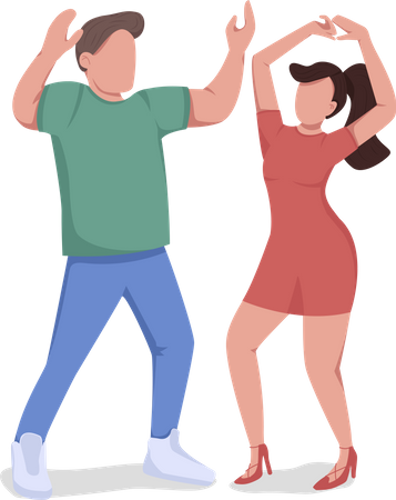 Friends dancing together Illustration