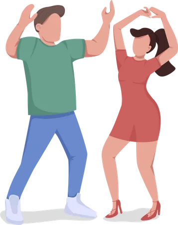 Friends dancing together  Illustration