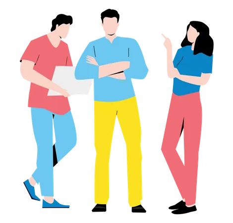 Friends discussing while standing  Illustration