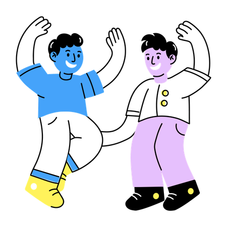 춤추는 친구들  일러스트레이션