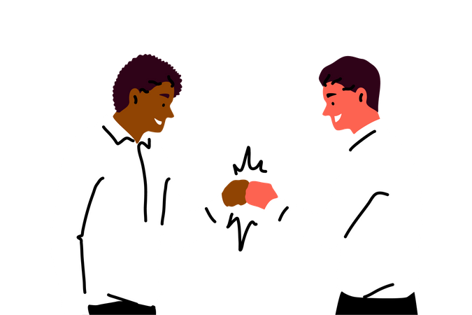 Friends doing fist bump  Illustration