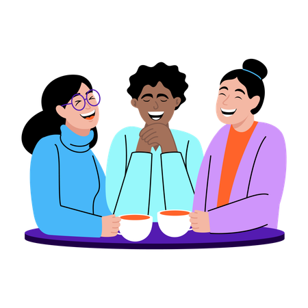 Friends doing gossip  Illustration