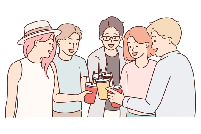 Friends doing party  Illustration