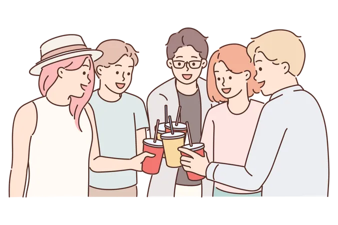 Friends doing party  Illustration